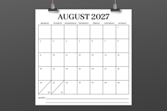 2027 Square Monday to Sunday 12 x 12 Inch Serif Calendar Product Image 3