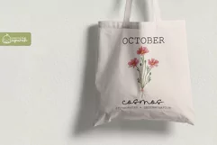 Birth Month October Flower Watercolor Clipart Sublimation Product Image 3