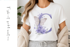 Alphabet, Letters, Monogram, purple flowers Product Image 1