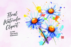 Watercolor floral clipart sublimation Product Image 1