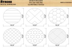 Faux shiplap Round svg pattern 18 &amp; 10 inch Laser files 516 Product Image 2