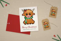 Christmas Highland Calf 3D Layered SVG Paper Cut Craft Product Image 4