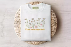 Floral "I AM" Affirmation Quotes T-Shirt Design 03 Product Image 4
