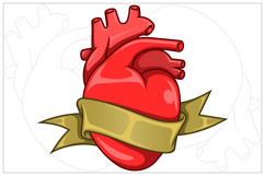 Heart decorated with ribbon Product Image 3