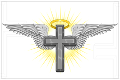 Winged Cross with Sacred Heart of Jesus Product Image 3