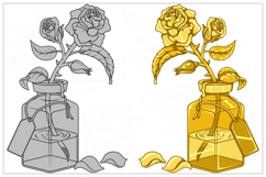 Glass Bottle with Decorative Plants Product Image 3