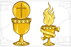 Sacred chalice with ribbon and host Product Image 3