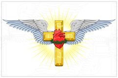 Winged Cross with Sacred Heart Product Image 3