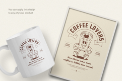 Coffee Lovers Club Retro T-Shirt Design Product Image 3
