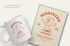 Retro Coffeeshop Vintage Mascot T-shirt Product Image 3