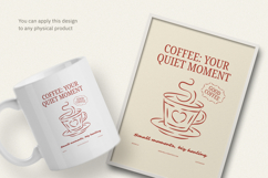 Quiet Coffee Moment, Minimalist T-Shirt Design Product Image 3