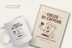 Retro Coffee T-Shirt Cartoon Design Product Image 3