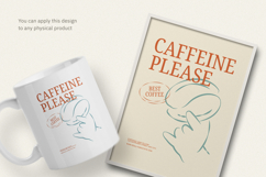 Modern Coffee Graphic Line Art T-Shirt Product Image 3