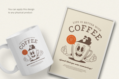 Retro T-Shirt Design, "Life Is Better With Coffee" Product Image 3