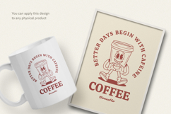 Caffeine Lover Tee Retro Coffee Mascot Product Image 3