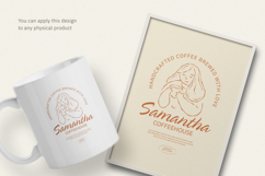 Woman &amp; Coffee Line Art T-Shirt Design Product Image 3
