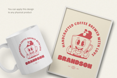 Cute Coffee Mascot T-Shirt Cartoon Style Product Image 3