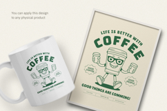 Retro Coffee Cup T-Shirt Template, Editable Product Image 3