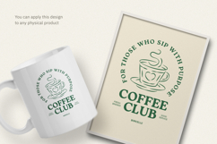 Coffee Club Retro T-Shirt Design Product Image 3