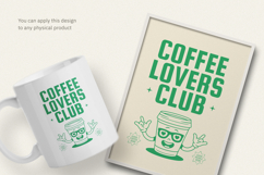 Coffee Lovers Club Modern T-Shirt Design Product Image 3