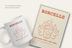 Fiery Coffee Cup Retro T-Shirt Design Product Image 3