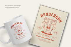 Coffeehouse Retro Mascot T-Shirt Design Canva &amp; Illustrator Product Image 3
