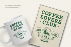 Retro Coffee Club T-Shirt 30s Mascot Product Image 3