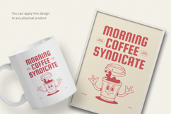 Rocker Coffee T-Shirt Cartoon Mascot Product Image 3