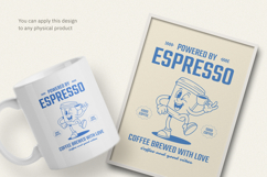 Powered by Espresso Retro T-Shirt Design Product Image 3