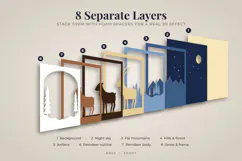 3D Layered Christmas Reindeer SVG Product Image 4