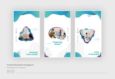 Puzzle School Instagram Post &amp; Story Template Product Image 4
