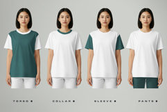 Mockup Woman T-Shirt Set Asian Model Studio Edition Product Image 3