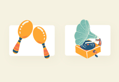 Plump Cute Musical Instruments Illustration Set Product Image 4