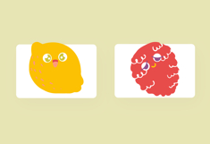 Appealing Cute Fruits Doodle Style Illustration Set Product Image 4