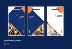 Education Instagram Ads Puzzle Template PSD &amp; AI Product Image 4