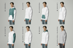 3 Oversized Hoodie Mockups on Asian Man.Generated Ai Product Image 3