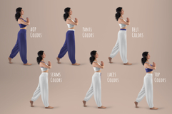 6 Wide Leg Pants Mockups and Top for Yoga and Pilates. vol03 Product Image 3