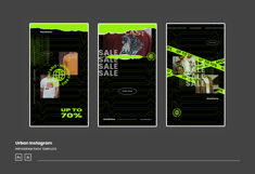 Urban Neon Instagram Post and Story Template Product Image 4