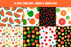 Fruit Digital Paper | Food Patterns JPG| Apples, Watermelon Product Image 2