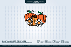 Pumpkin and Daisies SVG Product Image 3