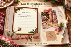 Christmas Memory Cards, Snowy Bee Journaling Printables Product Image 3
