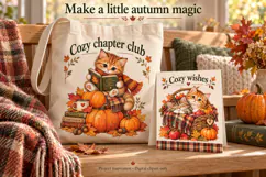 Whimsical Autumn Cat Clipart Illustrations Product Image 4
