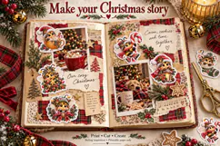 Snowy Bee Fussy Cuts, Printable Christmas Stickers Product Image 2
