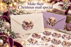 Sugarplum Christmas Round Stickers Product Image 3