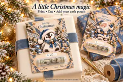 Blue Gingham Christmas Money Cards Product Image 2