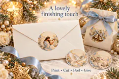Heavenly Christmas Round Stickers Product Image 3