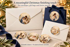 Nativity Christmas Printable Round Stickers Product Image 3