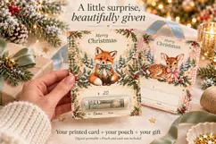 Woodland Animals Printable Christmas Money Cards Product Image 3