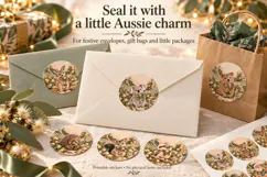 Aussie Christmas Printable Round Stickers Product Image 3
