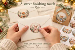 Baby Animal Christmas Round Stickers Product Image 3